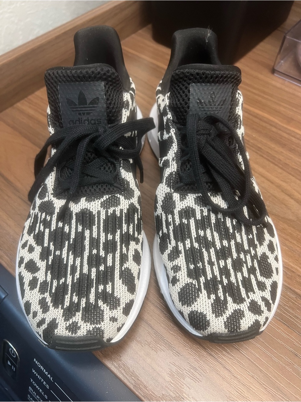 adidas Black and Tan Patterned Athletic Shoes
